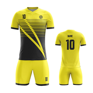 Ensemble de maillot de football athlétique pour hommes, vert fluo, avec contrôle de l'humidité - Product Image 3