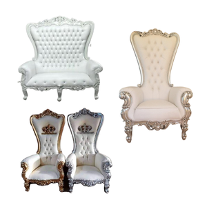 Trône royal de luxe double siège de haute qualité Design européen Dossier haut pour événement de mariage et mobilier d'hôtel - Product Image 5