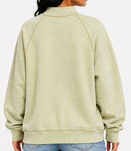 Sudadera Oversize de Felpa con Cuello Alto, Estilo Urbano Relajado, de Algodón Suave, Jersey Casual Elevado con Cuello Alto - Product Image 5