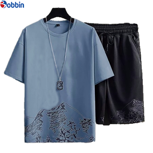 ชุดเสื้อยืดและกางเกงจ็อกเกอร์ผ้าฟลีซทรงโอเวอร์ไซส์สำหรับผู้ชายและผู้หญิง สวมใส่สบาย สไตล์ไฮสตรีท ระบายอากาศได้ดี เหมาะสำหรับฤดูร้อน รับผลิตตามแบบ - Product Image 6