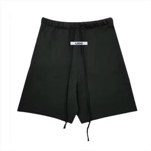 Shorts en molleton French Terry 100 % coton pour homme, taille élastique avec cordon de serrage, pour la gym et l'entraînement, entrejambe de 5 pouces, essentiels de course en coton - Product Image 3