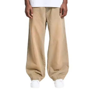 Wholesale Fashionable Men Denim Jeans <b>Pants</b> Breathable Button Customized Design Premium Quality Straight Style Logo Waist Spring - Product Image 1