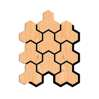 Panneaux acoustiques en fibre de polyester en forme de Y avec placage bois texturé, matériau décoratif pour bars et salles de réunion