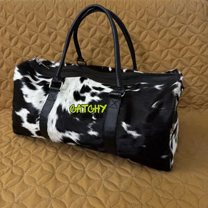 Genuine Leather Duffle Bag with Multiple Pockets Spacious <b>Travel</b> Weekend Bag Durable Gym & Sports <b>Holdall</b> Luggage Bag - Product Image 6