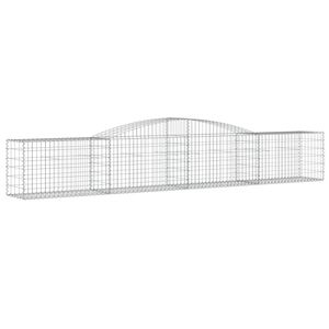 Canasta de Gabión de Hierro Galvanizado Grande para Exteriores, Moderna, para Jardinería, Arreglos de Temporada, Acabado Plateado, Montaje en Suelo - Product Image 2
