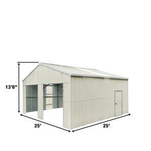 Garage Doppio in Metallo 25FT X 25FT con Porta Laterale - Modello Sostituito TMG MS2030 MS2630 per Uso Capanno Attrezzi e Carport - Product Image 4