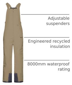Overol de Trabajo Impermeable Unisex, Color Bronceado, de Poliéster, con Tirantes Ajustables y Paneles Reforzados en las Piernas - Product Image 2
