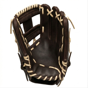 Gant de baseball en cuir H-Web pour droitier, à doigts entiers, avec fermeture auto-agrippante et sangle de poignet réglable, pour outfield, adulte, toutes saisons - Product Image 3