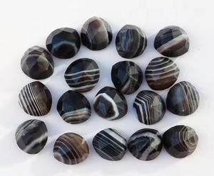 Cabochon d'agate noire naturelle à rayures, sélectionné pour la création de bijoux fins, motif distinctif, haute qualité, style classique intemporel - Product Image 2