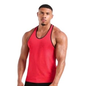 <b>Mens</b> <b>Red</b> Racerback Tank Top Gym Workout <b>Vest</b> Athletic Fitness Training Bodybuilding Sportswear Sleeveless Running Activewear - Product Image 4