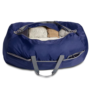 Sac de voyage bleu marine grande capacité avec fermeture éclair et sangle réglable pour les voyages et les activités sportives - Product Image 4