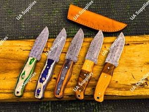 Cuchillo Skinner de Hoja Fija de Acero Damasco Hecho a Mano, Soporte OEM ODM, Personalizable, Directo de Fábrica, Cuchillos de Caza de Espiga Completa y Funda - Product Image 4