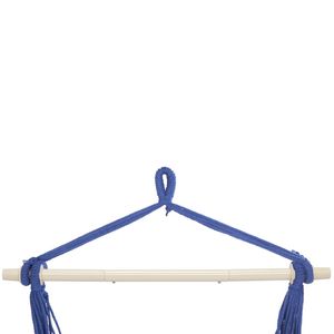 Sedia Sospesa in Tela di Cotone Blu Distintiva con Comodi Cuscini per Soggiorno - Product Image 5