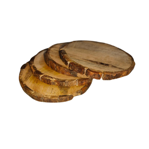 Juego de Posavasos Redondos de Madera Maciza Ecológica, Decoración de Mesa Natural Hecha a Mano - Product Image 2