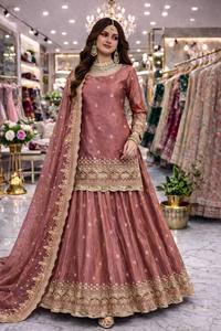 Nuevo Lehenga Choli de Diseño Moderno para Fiesta, Bicolor con Bordado Intenso, Completamente Cosido, de Secado Rápido, para Todas las Estaciones - Product Image 2