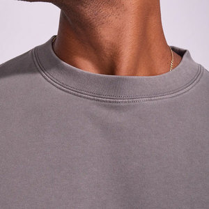 Direct Factory Sale Plus Size Drop Shoulder Sleeves Unisex Casual Solid Regular Fit Blank Logo Knitted <b>Canvas</b> Breathable - Product Image 4