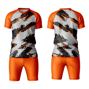 Uniformes de Fútbol Personalizados para Adultos, Transpirables, de Secado Rápido, 100% Poliéster, Cuello Redondo, Manga Corta, Color Sólido, Servicio OEM - Product Image 4