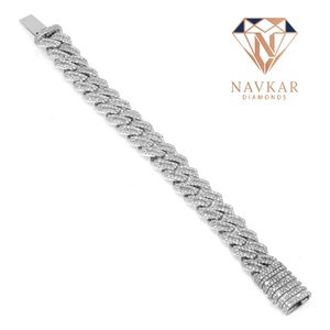 925 Sterling Diamond Bracelet with <b>Iced</b> <b>Out</b> Stainless Steel Cuban <b>Chain</b> Bracelet Jewelry for Women Office Wear or Events Use - Product Image 1