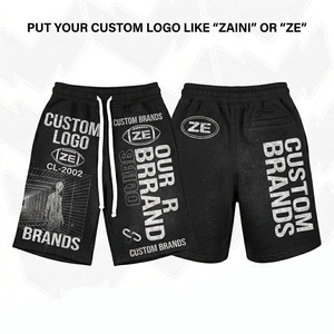 Premium 400 GSM Woven 100% Cotton Breathable Quick Dry Waterproof Eco-Friendly Mid Waist Drawstring <b>Sequined</b> Sporty Men's <b>Shorts</b> - Product Image 1