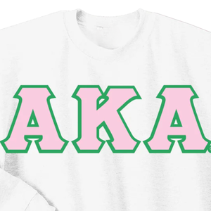เสื้อสเวตเชิ้ตคอกลมสีขาว AKA 3 ลายตัวอักษรกรีก เสื้อสเวตเชิ้ตผู้หญิงปักลายขนแกะ แขนยาว สไตล์ลำลอง - Product Image 5