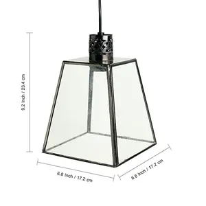 Подвесная лампа в стеклянном виде, Подвесная лампа для обеденного стола, навесной светильник из латунного стекла, флуоресцентный, ручной работы, конический