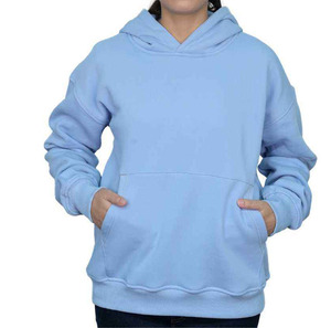 Sweat à capuche en molleton de coton bleu ciel pour femme, design personnalisé, fabricant OEM ODM, fournisseur, usine, vente en gros, qualité d'exportation, en vrac - Product Image 1