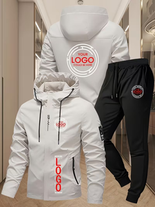 Personalized Customization Desired Picture Custom Trendy Brand Sports Brand LOGO Winter Jacket Sweatpants Set 100% Polyester - Product Image 5