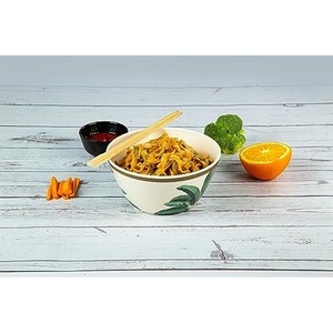Bol écologique traditionnel en fibre de bambou avec base en liège naturel |   Plateau de table rectangulaire artisanal et durable, diamètre 24 cm, vert - Product Image 3