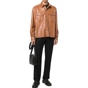 Premium Quality Long Sleeve Soft Genuine Leather <b>Shirt</b> for <b>Party</b> and Streetwear Wholesale Men Leather <b>Shirts</b> For Online Sale - Product Image 2