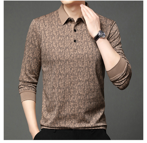 Camisa de Manga Larga para Hombre, con Logotipo Bordado en la Parte Delantera, Estampado Informal, Tejido de Punto, Secado Rápido, Cuello con Botones, Servicio OEM - Product Image 4