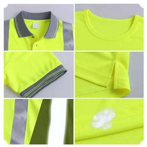 เสื้อยืดทำงานนิรภัยแบบมองเห็นได้ชัดเจนสำหรับผู้ชาย ขายตรงจากโรงงาน ผ้าฝ้าย 100% ระบายอากาศได้ดี ตรวจจับเศษผ้าได้ - Product Image 2