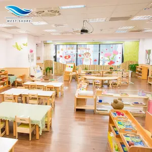 Conjunto de Muebles para Preescolar y Jardín de Infancia Montessori, Entorno de Aprendizaje, Aula, Guardería, Mesas y Sillas de Madera, Almacenamiento - Product Image 1