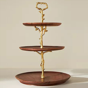 Wooden <b>Cake</b> <b>Stand</b> for Dining Table Mango Wood Dessert with Cover Acacia Wood <b>Cake</b> <b>Stand</b> Party and Wedding - Product Image 1