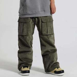 Waterproof Corduroy Ski Pants Men Women Baggy Snowboarding Pants Thermal <b>Cargo</b> Winter Outdoor Snow <b>Trousers</b> Wide Leg Ski Wear - Product Image 3