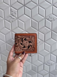 Handmade Hand-Tooled Leather Wallet for Men Luxury Vintage Fold Closure Short Premium Gift for Men Daily use <b>Purse</b> - Product Image 3