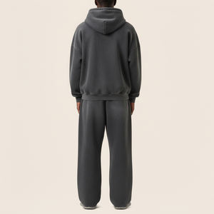 Ensemble de survêtement d'hiver à capuche pour homme, deux pièces, style streetwear, imprimé, respirant, délavé à l'acide, couleur unie, vente en gros OEM personnalisée - Product Image 3