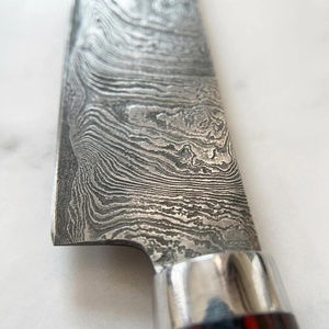 Cuchillo de Chef de Acero de Damasco SHARP POINT TRADES de 8 Pulgadas con Punta Caída, Mango de Madera, Borde Recto, Grado Industrial, Hoja de Cambio Rápido 2 - Product Image 2