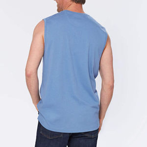 T-shirt sans manches pour homme en coton de qualité supérieure, logo personnalisé, coupe slim, t-shirt uni pour homme, t-shirts de sport - Product Image 4