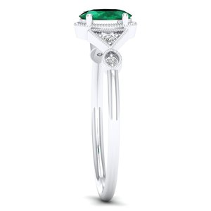 Anillos de Moissanita con Certificado GRA de Oro de 14K a Precio de Mayoreo REYES, Corte Ovalado, 0.5 Quilates, Gema Esmeralda, Regalo de Aniversario, Joyería Fina - Product Image 3
