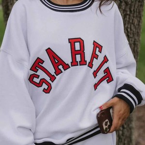 STARFIT Custom <b>Mock</b> <b>Neck</b> Sweatshirt Women Men Greek Sorority Fraternity College Chenille Patch Embroidery Pullover - Product Image 1
