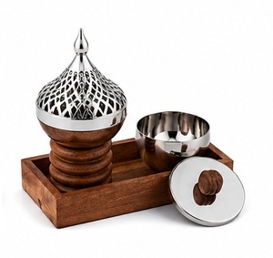 Brass Incense <b>Burner</b> with Sandalwood Base and Perforated Design <b>for</b> Aromatherapy Use All Season - Product Image 5