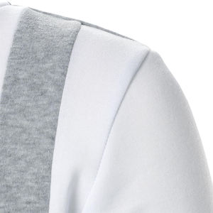 Grey White Bomber Jacket Men's Casual Bomber <b>Coats</b> Full Zip Fashion Streetwear Outwear Custom Logo Wholesale Clothing Bulk Order - Product Image 5