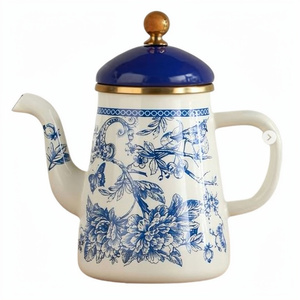 European Luxurious Creative <b>Ceramic</b> <b>Tea</b> <b>Pot</b> with Unique Texture Metal Lid Jug for Drinkware Business Gift - Product Image 1