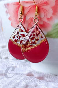 Boucles d'oreilles pour femmes antiques Conception unique d'anneau d'oreille en résine époxy - Product Image 5