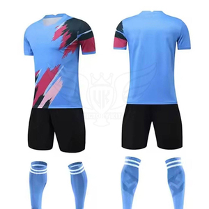 Custom Blue Soccer Jersey Set with <b>Socks</b> Men Football Kit Abstract Design Training Uniform Breathable Sportswear Team Kit - Product Image 4