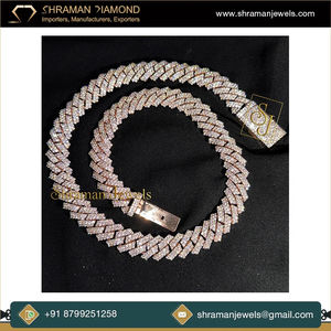 Rapper 18.5mm 22inch 925 <b>Silver</b> Rhodium Plated Moissanite Diamond Custom Miami Cuban Link Chain <b>Necklace</b> Hip-Hop Wedding - Product Image 5