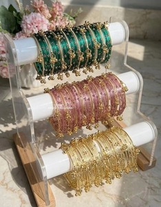 Colorful Trendy Islamic <b>Wedding</b> High Quality Jelly Bangles Set Women Transparent Stackable Crystal Pearl Bracelet Set - Product Image 5