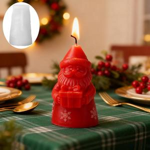 Molde de Silicona para Velas Aromáticas Hechas a Mano con Forma de Papá Noel con Capucha, Decoración Navideña - Product Image 2