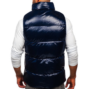 Custom logo Men's Puffer Vest Winter Down Padded Gilets Men's Bubble Vest Men Sleeveless Down <b>Jacket</b> <b>Warm</b> Puffer Vest - Product Image 2
