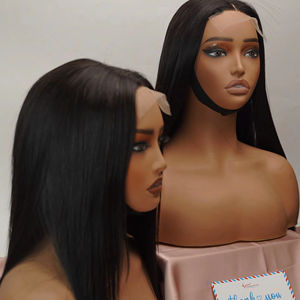 Perruque la plus vendue en cheveux humains, avec closure en dentelle au milieu, lisse comme des baguettes, cheveux naturels pour femmes, style doux, cheveux bruts, couleur du fournisseur - Product Image 4